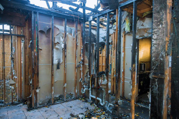 Professional Fire Damage Restoration technician working in Dundee, MI